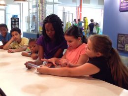Children Playing with Exhibit at Lancaster Science Factory