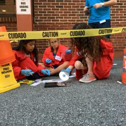 Students Working Outside