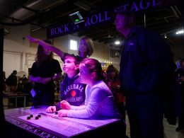 Children on Rock and Roll Staying Playing With Lights