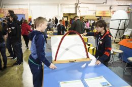 Child Playing With Lancster Science Factory Exhibit